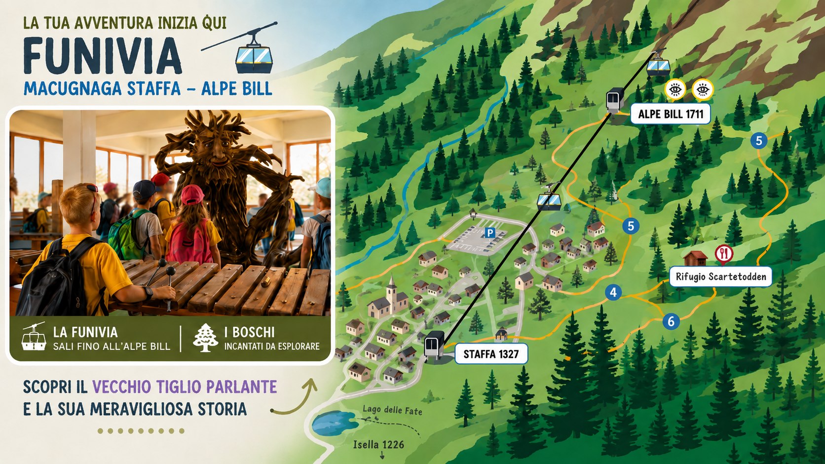 Alpe Bill in estate lungo la linea funivia Monte Moro